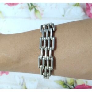 Sterling Silver 925 Link Chain Bracelet Antique Art Deco Women Jewelry Lot